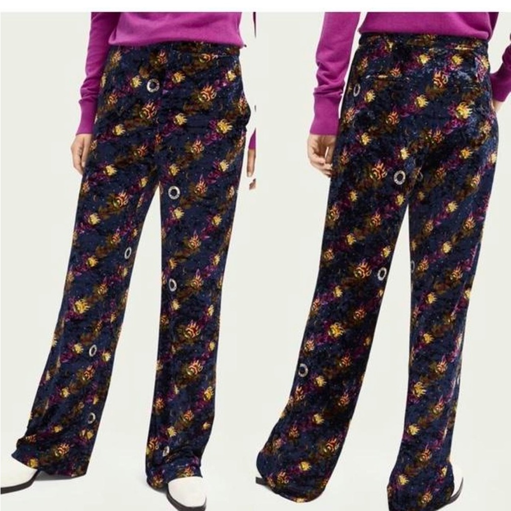 Scotch & Soda Star Watcher Velvet Wide Leg Pants